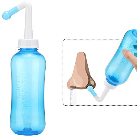 OurLeeme nasal Cleaner nez Pissettes 300ml Clean Pot DÉCOMPRESSION Allergies irrigants Rinse Neti Nettoyant Adultes Enfants Nez Laver Outil (500ML)