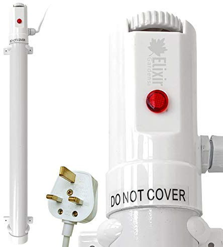 Elixir Gardens Low Energy TH03-B Tube Heater | Various Sizes/Power Options with Adjustable Thermostat Bathroom, Greenhouse & Garage 90cm / 180W