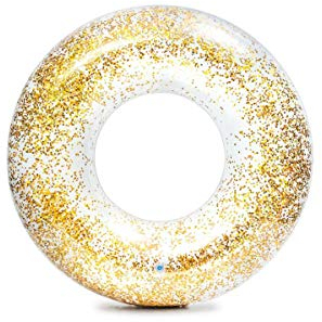 Intex Tube Schwimmreifen transparent Glitzer Ø119cm Pool Gold