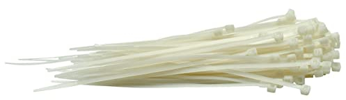 Draper 100 -Piece Cable Ties Wraps | 3.6 x 100mm White Zip Ties | Heavy Duty Nylon Cable Wire Management | 70392
