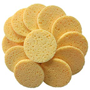 EXCEART 20 Pcs Éponges pour Le Visage Réutilisables Rondes Démaquillantes Nettoyants pour Le Visage Chiffons pour Massage Cosmétique Spa Exfoliant 60X8mm (Couleur de La Peau)
