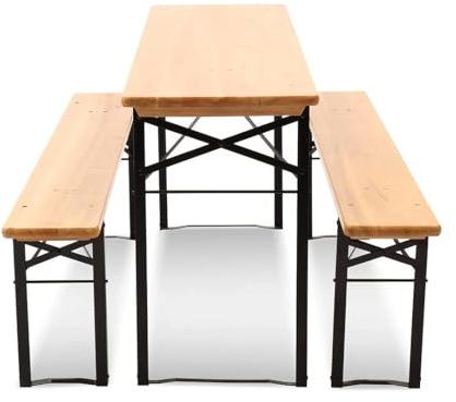 Gastro Uzal festtält-set 220–50, bord: L 220 cm – B 50 cm, bänk: L 220 cm – B 25 cm, ölbord, ölbänk, ölbänkar