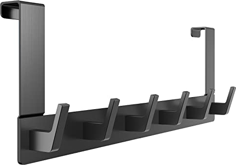 Dohomai Türgarderobe mit 6 Haken - Türhaken Zum Einhängen - Kleiderhaken Tür für Badezimmer Türhakenleiste Moderne Türhänger - Handtuchhalter Tür Bad - Jackenhalter Tür