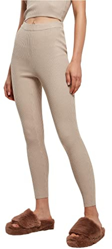 Urban Classics Mallas de Punto para Mujer Pantalones de Yoga, Color Pardo, M