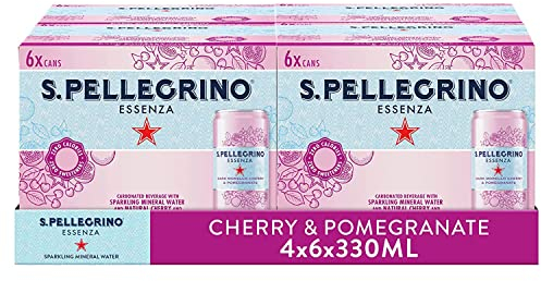San Pellegrino Essenza Sparkling Water Cherry & Pomegranate Lightly Flavoured 24x330ml