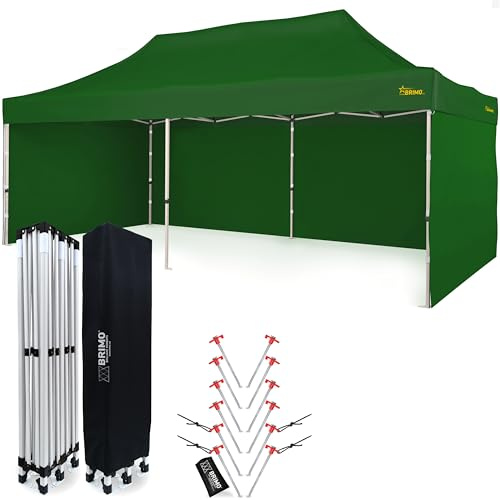 Económico Star Cenador Plegable 3x6 100% Impermeable 3 Paredes Laterales 12 Pasadores de Anclaje Cubierta Protectora para Fiestas Carpa de Fiesta Gazebo Plegable Carpa Extensible Verde