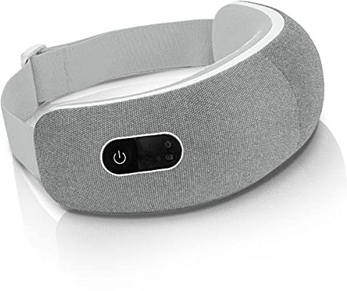 LifePro Eye Massager with Heat for Migraine Relief Bluetooth Foldable Heated Eye Massage for Dry Eyes and Eye Strain Relief Rechargeable Heated Eye Massager - Grey