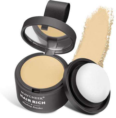 Ansatzpuder - Haaransatz Ausbessern & Haarausfall Abdecken, Haaransatz Puder, Langanhaltend Haaransatz Puder für Frauen und Männer, Haarfasern/Haartopper Alternative (Goldgelb)