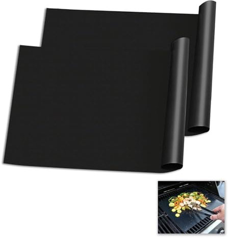 2 Pack Oven Liners, 40x50cm Oven Sheets Protector, Assisted Ovens Non Stick Reusable Oven Mats for Gas Electric and Fan-Assisted Ovens, BPA Free and PFOA Free, Ideal for Baking Roasting and BBQ Grill