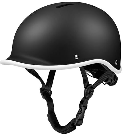 LeapBeast Fahrradhelm,Cityhelm,Retro Helm,Rad Helm,Leichter, für den Alltag, beim Skaten, BMX-Fahren oder Longboarden, Kinder, Jugendliche und Junge Erwachsene (Schwarz, S)