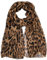 STOUUMOW Damenschal Leopardenmuster Leo Print Weicher Schal aus Viskose für Herbst Winter Sommer Leichtes Tuch als Stola oder Bandana Zeitloses Design Schwarz