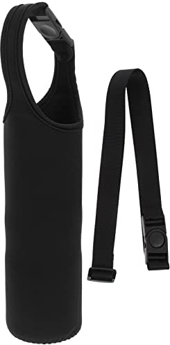 Didiseaon 1 Ensemble Housse de Bouteille Eau avec Sangle de Transport Portable pour Bouteille Protection Rayures et Chocs pour Randonnée et Camping Noir