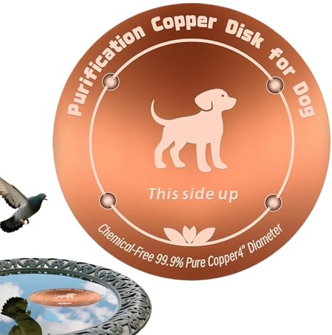 Disco de cobre para alimentador de agua de pollo, bandeja de cobre natural reforzada de 10 cm, cuenco de agua para pájaros, para el hogar, jardín, patio, pajarera, alimentos, paisajismo, pinzón monje