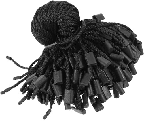 HEALSOPTHY Cuerdas para Colgar Etiquetas de 2 Mm Hilo Imitación Algodón Negro Resistentes y Seguras para Etiquetas de Precios y Ropa Accesorios Prácticos para Maletas Viaje