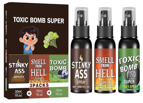 Générique Petoman skämtspray, set med 3 stycken för fyllning och skämt | extra stark luktspray | för, skola, högskola, universitet, arbetsplats, fest, familjeåterförening