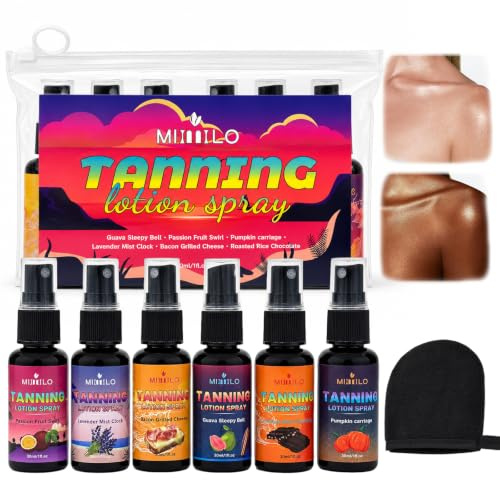 6 x 30ML Utobronceador Corporal y Autobronceador Facial Spray, Bruma Bronceadora, Spray Autobronceador, Autobronceadora Gradual Para Rostro Y Cuerpo, Nutre la Pielera, Natural y Uniforme