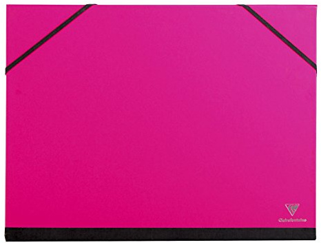 Clairefontaine - Ref 44806C - Konstmapp med elastiska remmar stängning - Fuchsiafärg - Anpassningsbar velumkortyta, lämplig för dokument i storlek 24 x 32 cm
