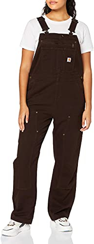 Carhartt Damen Rugged Flex® Canvas-Latzhose, Dunkelbraun, L
