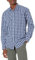 Amazon Essentials Men's Regular-Fit Long-Sleeve Casual Poplin Shirt, Blue Grey Plaid, XL