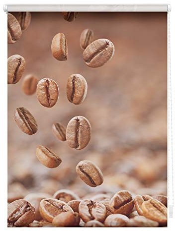 Lichtblick Klemmfix Tageslicht-Rollo mit Motiv, ohne Bohren, Blickdicht, Seitenzugrollo, Made in Germany, Kaffee - Braun 120 cm x 150 cm (B x L)