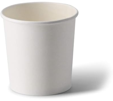 BIOZOYG Bio Einweg-Becher Speisebecher Pappbecher To Go weiß I Kompostierbare Becher Suppenbecher Eisbecher Pappe I 500 stabile Kartonbecher 300 ml rund