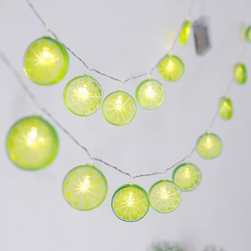 Cadena de luces para exteriores, cadena de luces LED de hadas,decoración de cadena de limón,para campamento de verano,tienda de campaña,fiesta,jardín (2M10LED, limón)