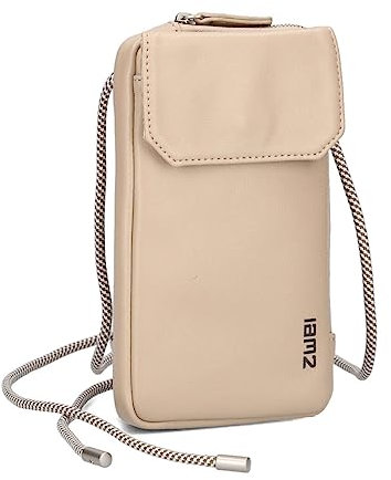Zwei Handytasche zum Umhängen MADEMOISELLE.M MP30 Smartphone-Etui & Geldbörse 2-in-1, umlaufender Reißverschluss, längenverstellbarer Riemen, Mini-Handtasche 19 x 10 x 3 cm (oat)