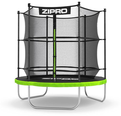 ZIPRO JumpPro in Trampoline Extérieur, Trampoline de Jardin Enfants, Filet Intérieur, Résistant, Protection UV, Montage Facile, Charge 100-150 kg, Ø 183/252/312/374/435/496 cm