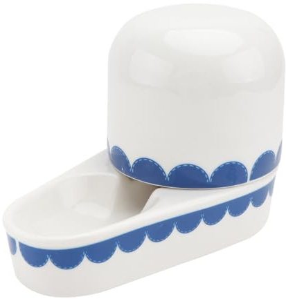 Housoutil 1 fuente de cerámica para mascotas, cuenco de agua de porcelana, cuenco de cerámica para gatos, pequeño plato de animales, bebedero para conejillos de indias, jaula colgante animales