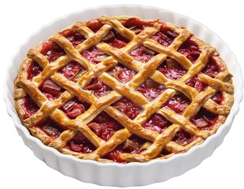 FEOOWV White Round Porcelain Quiche Pan -Non-Stick- Perfect for Baking Tart Pies and Chicken Pot Pie-Dishwasher,Dish Microwave and Oven Safe (9inch)