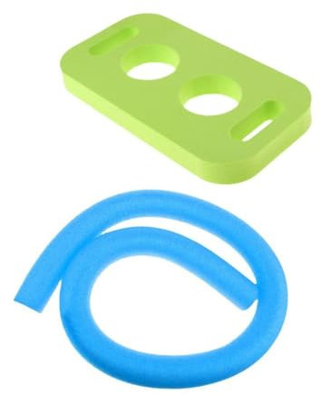 JISADER Fideos para Piscina, Palos de Entrenamiento de natación, Flotador de Espuma Flexible, Fideos para Piscina de 150cm con Conector para Nadar, Azul Verde