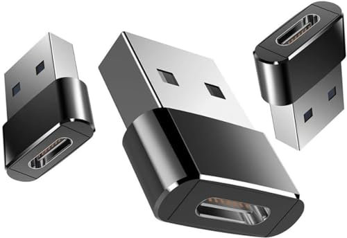 USB to USB C Adapter - 3 Pack USBC Type C Female to A Male OTG Charger Cable Converter for iWatch 8 7, MacBook, iPhone 12 13 14 15 Max Pro, Airpods, iPad 10 Air 4 5 Mini 6, CarPlay, Galaxy S23 S24 A34