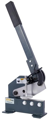 6 Industrial Sheet Metal Plate Shear - High Precision, Solid Steel Construction, Workbench Mountable - For Cutting Sheet Steel, Flat Steel, Rod Steels - Long Lever Arm with Compensating Spring