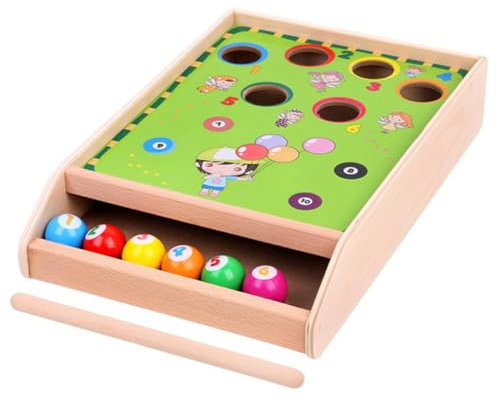 VICASKY Mini Billard Tisch Für Und Katzen - 11 Set Tischtennis Pool Aus Holz - Tragbar Fördert Motorik Und Spaß Am Schreibtisch Ideal Für Mädchen Und Jungs