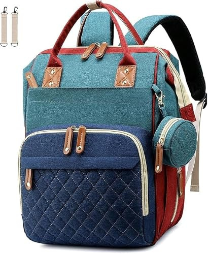 Hushco Lightweight Baby Changing Bag Unisex Backpack Nappy Bags Diaper Travel Bag for Mom and Dad | Pacifier Holder | Stroller/Pram Straps | USB Port (Multicolour)