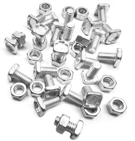 Lot de 50 écrous et boulons à tête carrée de 10 mm en aluminium pour serre, accessoires pour construction, installation, réparation et fixation de serres