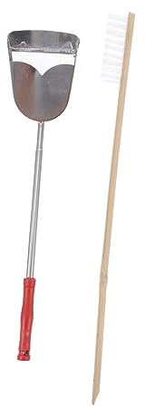 HOLIDYOYO Set Pulizia Gabbia Uccelli 2 Pezzi Spazzola Telescopica E Pala Regolabile Accessori Gabbia per Pappagalli Strumento Pulizia Facile E Comodo