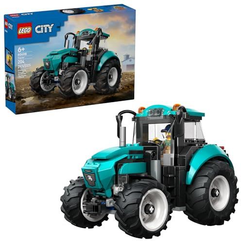 LEGO City Tractor Building Toy for Kids - Pretend Play Farm Vehicle for Boys & Girls, Ages 7+ - Tractor Toy W/Farmer Minifigure - Gift Idea for Birthdays - 60498
