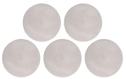 AurSoltriad 5 Unidades de Esterilla Redonda para Parrilla de Barbacoa Resistente a Altas temperaturas, Esterilla Antiadherente para Parrilla de Barbacoa, Esterilla Reutilizable con Rejilla