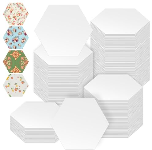 300PCS Quilting Templates, 0.5 Inch Patchwork Templates, Hexagon Paper Piecing Template, Reusable Quilting Supplies for DIY Patchwork and Sewing Crafts