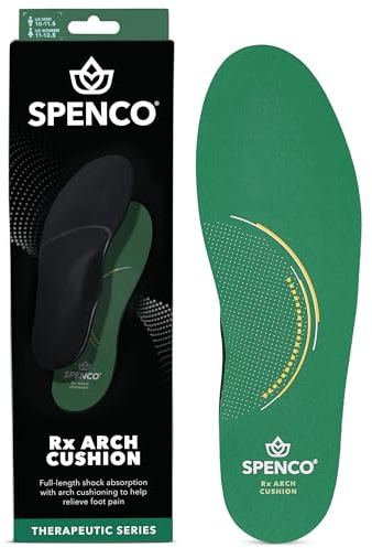 Spenco RX Arch Cushion Full Length Comfort Support Shoe Insoles,Green Men's 12-13.5