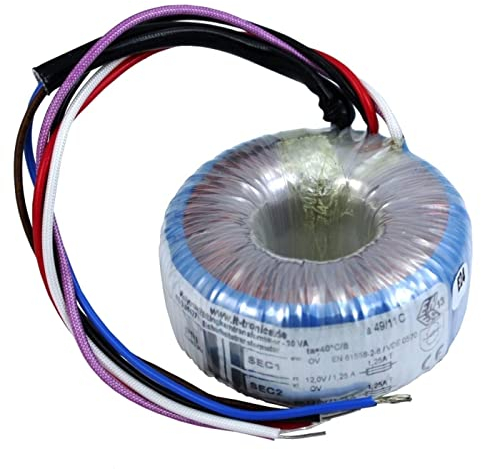Lumonic transformador toroidal 30VA 2x24V para sistemas de audio, industriales, halógenos y carriles - tensión de entrada 230V - tensión secundaria 48V - modelo RTO-826011