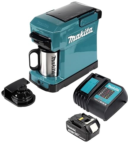Makita DCM 501 Akku-Kaffeemaschine mit Akku 5 Ah und Ladegerät