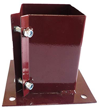 Fence Post Support Bolt Down 3 75mm Garden Holder Like Metpost Bolt Grip Brown x 1