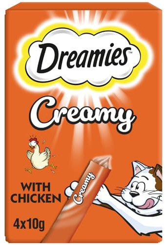 DREAMIES - Creamy Cat Treats - 11 x 40 g - Chicken - Multipack Snacks - 11 Packs