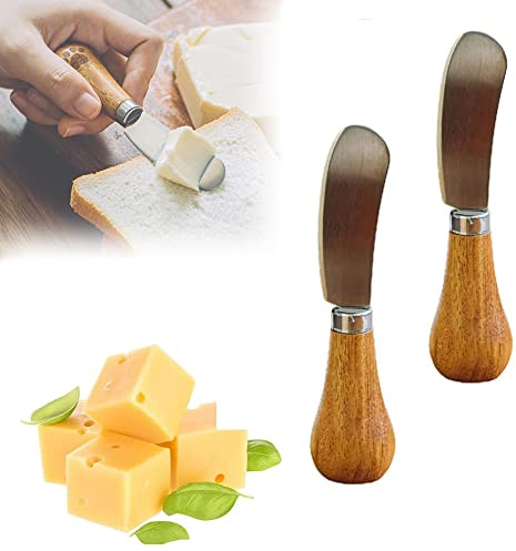 2/4 Pcs Mignon Debout Couteau À Beurre, Épandeur De Fromage En Acier Inoxydable, Couteaux À Beurre De Fromage À La Crème Multifonctionnels, Confiture De Beurre De Cacahuète Couteau À Tartiner (2 Pcs)
