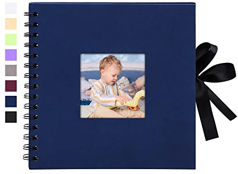 Vienrose Album Fotografico fai da te Spirale Scrapbooking Album 40 Pagine Nere scrapbook Regali Nozze Natale Valentino Regalo di Anniversario Compleanno