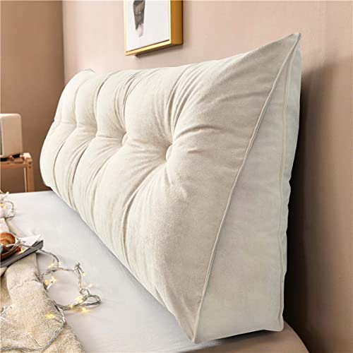 Yanman - Almohadas grandes de cuña para cabecero de cama, almohada triangular de lectura, cojín de apoyo lumbar, respaldo de cintura, cojín de posicionamiento suave para sofá cama, 60 x 50 x 20 cm