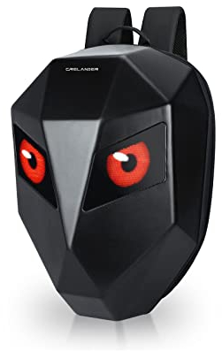 Crelander Motorrad-Rucksack, Ritter-Rucksack mit LED-Display, 3D-wasserdichte Hartschale, Laptop-Reisetasche, programmierbare Aufbewahrung, Tagesrucksack, Helmtasche zum Reiten