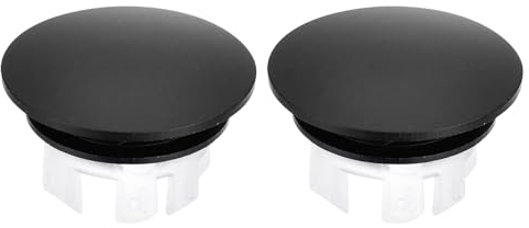 QUARKZMAN Copertura per Scolo Lavello, 2 Pezzi ring per Scolo Lavello Bagno Cucina Inserto Copertura Foro in Tappo Rotondo, Nero